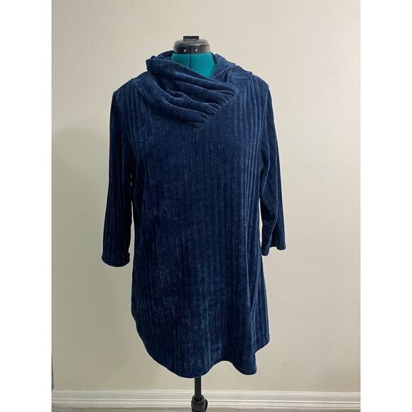 Indigo Soul Pullover Sweater Navy Blue Cozy Core Winter Wear Plus Size 2X - Picture 1 of 7